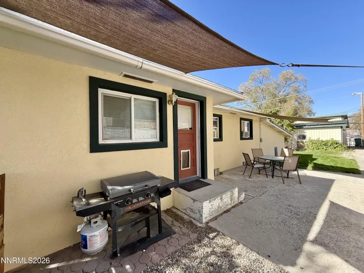 Basement entrance and patio