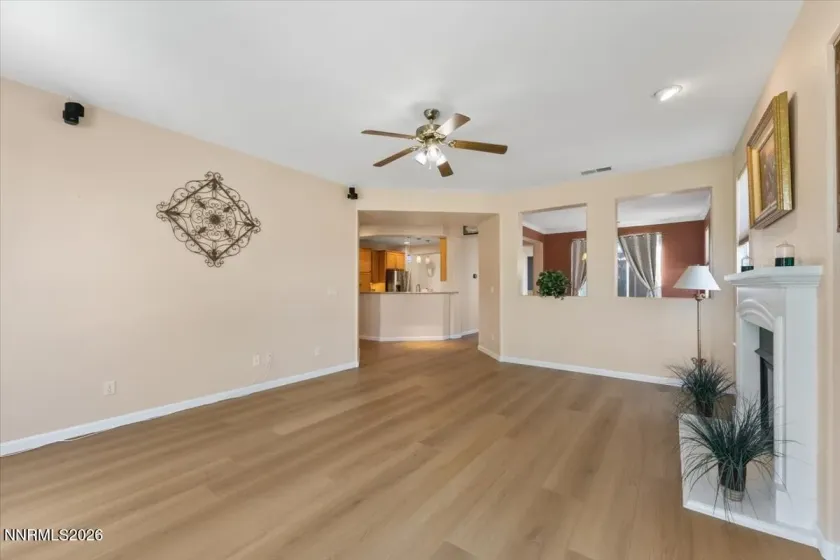 Family room adjoins the kitchen