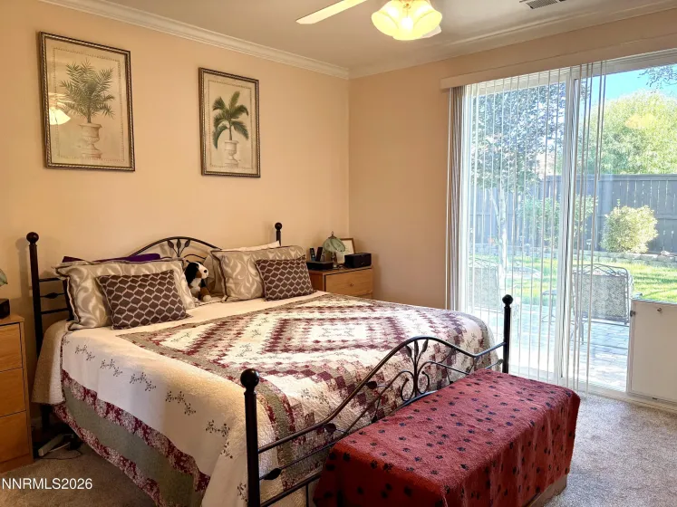 Furnished primary with plenty of room for a king sized bed