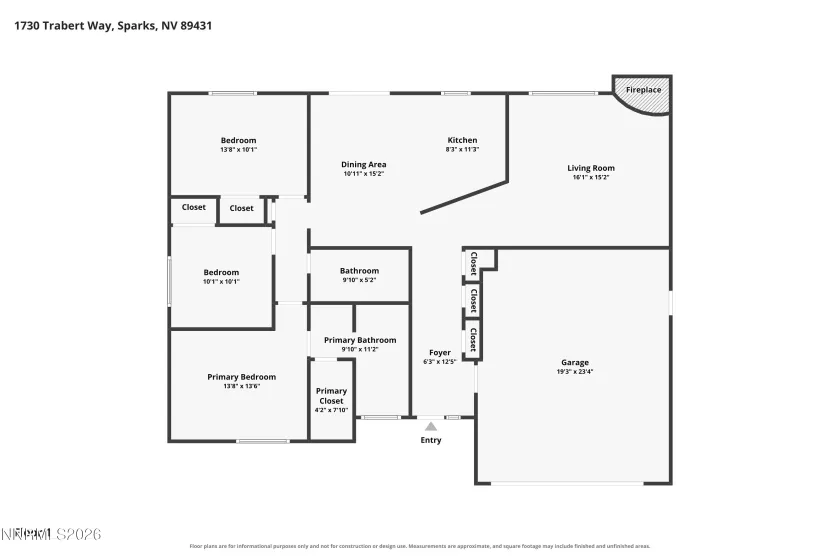 1730 Trabert, Sparks, Nevada 89431, 3 Bedrooms Bedrooms, ,2 BathroomsBathrooms,Residential,Residential,Trabert,0,260013048