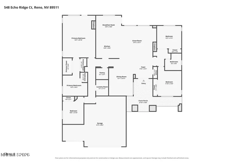548 Echo Ridge, Reno, Nevada 89511, 4 Bedrooms Bedrooms, ,2 BathroomsBathrooms,Residential,Residential,Echo Ridge,0,260013055