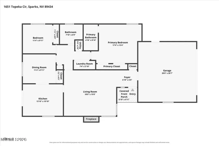 1651 Topeka, Sparks, Nevada 89434, 3 Bedrooms Bedrooms, ,2 BathroomsBathrooms,Residential,Residential,Topeka,0,260013109