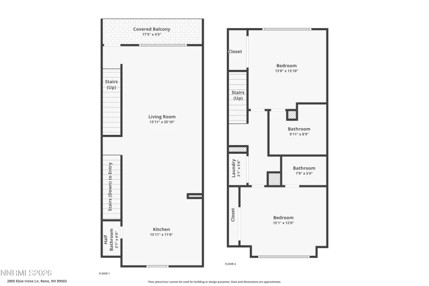 2805 Elsie Irene, Reno, Nevada 89503, 2 Bedrooms Bedrooms, ,3 BathroomsBathrooms,Residential,Residential,Elsie Irene,0,260013137