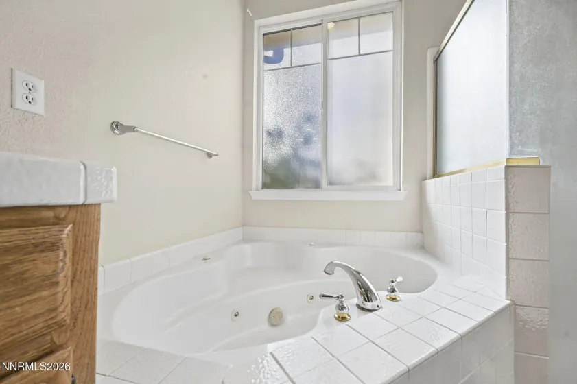 jetted garden tub primary bathroom