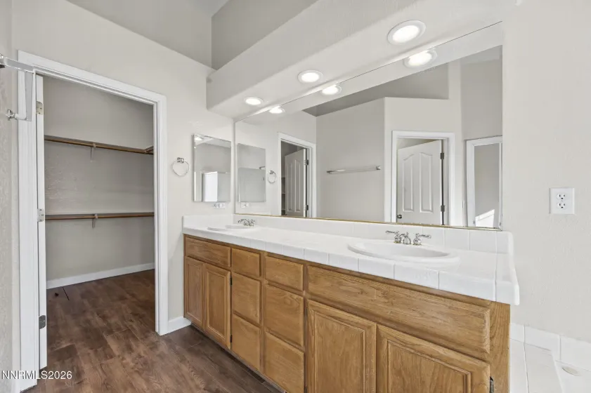 primary bathroom & walk in closet