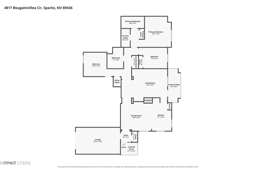 4817 Bougainvillea, Sparks, Nevada 89436, 3 Bedrooms Bedrooms, ,2 BathroomsBathrooms,Residential,Residential,Bougainvillea,0,260013474