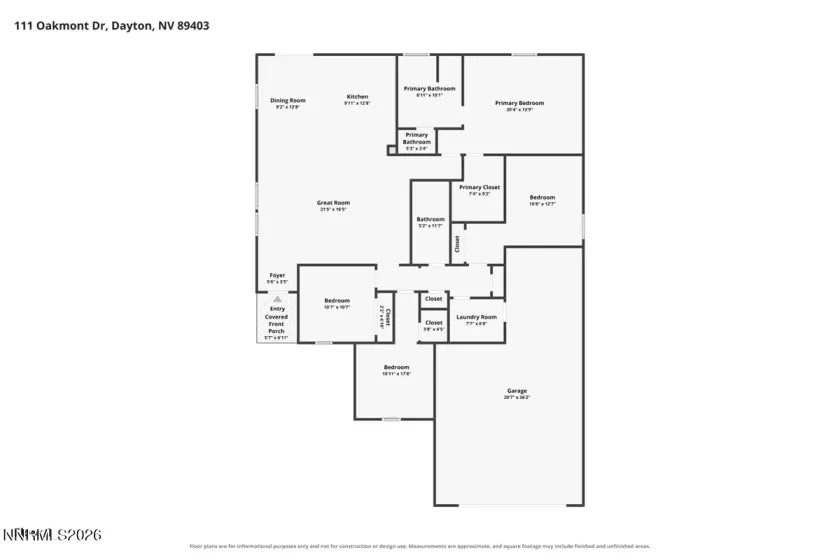 111 Oakmont, Dayton, Nevada 89403, 4 Bedrooms Bedrooms, ,2 BathroomsBathrooms,Residential,Residential,Oakmont,0,260013635