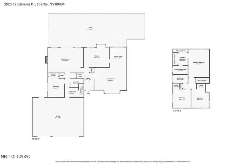 3523 Candelaria, Sparks, Nevada 89434, 4 Bedrooms Bedrooms, ,3 BathroomsBathrooms,Residential,Residential,Candelaria,0,260013653